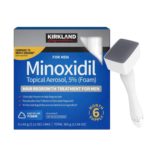 Kirkland 5% Minoxidil Foam 6Months + 140 Pin Derma Stamp